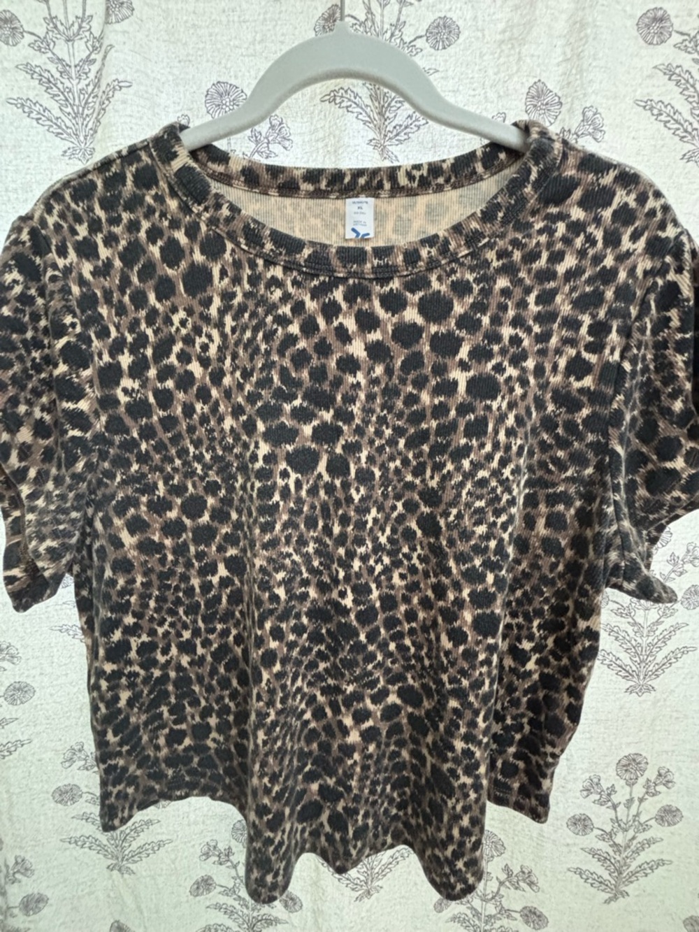 2-Pack Ribbed Crop Tops Rust Solid & Leopard Print